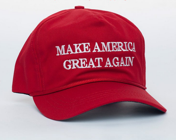 Donald Trump has come under fire for outsourcing his merchandise manufacturing. (Image via Trump's online store)