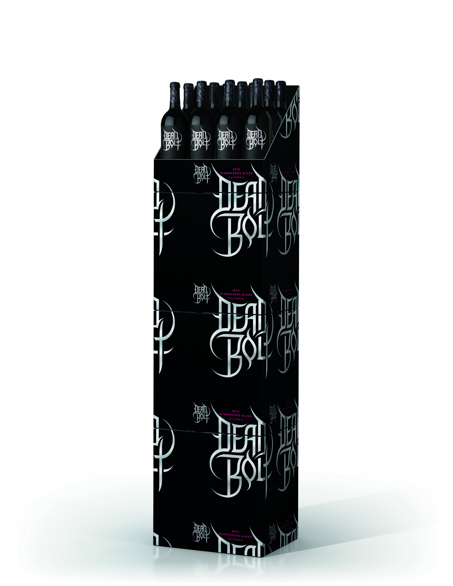 To maintain brand consistency throughout Dead Bolt wine’s packaging, Landor successfully implemented available technologies to produce capsules and cases similar to the wine’s primary packaging.
