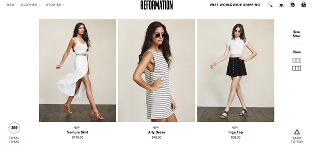 Reformation Product Page 